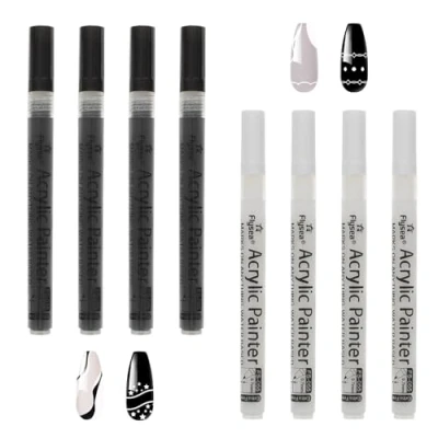 Imagen de 8 Piezas Lápiz de Uñas Gel Bricolaje Juego Lápices 3D Nail Art Graffiti Pen para Arte Línea Manicura Regalo