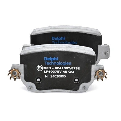Imagen de DELPHI LP5037EV Juego de pastillas freno con avisador acústico desgaste Chapa antichirridos accesorios TESLA: Model 3
