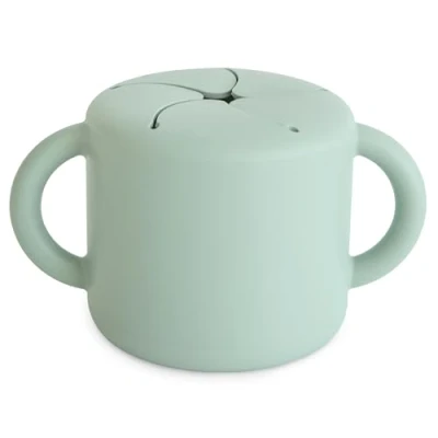 Imagen de mushie Snack Taza de Silicona Fiambrera Infantil para Llevar Antiderrame y Resistente al Lavavajillas Microondas Caja Aperitivos Segura Niños Pequeños Niñas Cambridge Blue