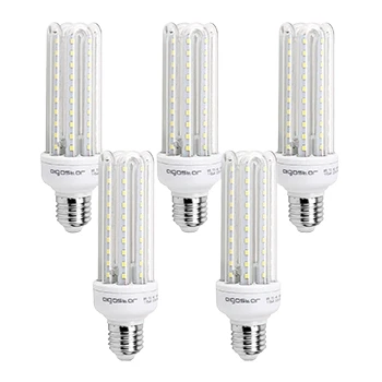 Imagen de Aigostar Bombilla LED B5 T3 4U, E27,15W, Ángulo 360, Luz Blanca Fría 6400K, 1200 lúmenes, no regulable Pack de 5
