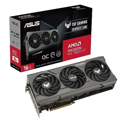 Imagen de ASUS TUF Gaming Radeon RX 7800 XT OC Edition 16GB GDDR6 Tarjeta gráfica (PCIe 4.0, GDDR6, HDMI 2.1, DisplayPort 2.1)