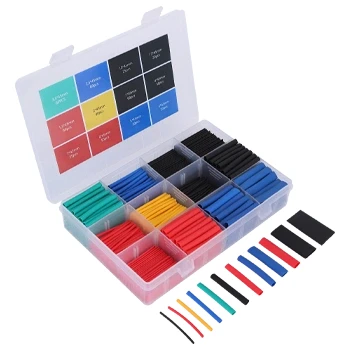 Imagen de Aigostar Tubo Termorretráctil, Juego de Tubos Combinados, Kit Alambre Cable, Aislamiento Eléctrico, 2:1, Multicolor, 11 Tamaños, 600 Piezas,1 caja