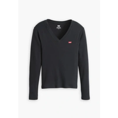 Imagen de Levi&#039;s Essential Hm LS Vneck Camiseta, Caviar, L para Mujer
