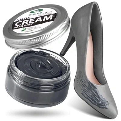 Imagen de SULPO Crema para zapatos negro el Cuidado de cuero Bálsamo Base acuosa Refrescar color la piel auténtica y sintética 50 ml