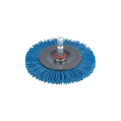 Imagen de wolfcraft Cepillo de disco alambre nylon, suave, Ø 75 mm I 2726000 Para limpiar y pulir con suavidad madera chapa