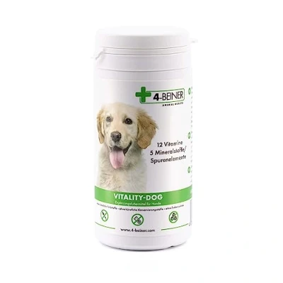 Imagen de 4 BEINER Vitality Dog, 12 Multi Vitaminas para Perros, Complejo Vitamínico B, Vitamina A, C, E, D, Ácido Fólico, Biotina, 5 Minerales,100 Comprimidos