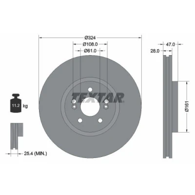 Imagen de TEXTAR PRO+ 92119405 Disco de freno RENAULT: ESPACE 4, Vel Satis