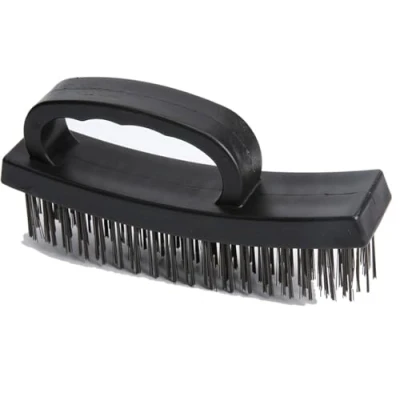Imagen de cepillo de alambre resistente, acero al carbono 4 filas para limpiar óxido y suciedad pesada con mango ergonómico, multifunción tejas, eliminación