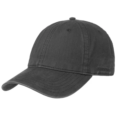 Imagen de Stetson Ducor Sun Guard Fullcap Hombre Gorra de béisbol algodón ecológico (sostenible) Primavera/Verano con protección Solar UV 40+ Look Lavado a Piedra Negro M (56 57 cm)