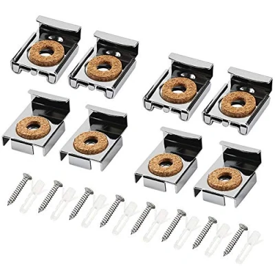 Imagen de FYSL 8 Piezas Clips de Montaje Espejo sin Marco Metal con Resorte,Soportes Espejos Tacos y Tornillos