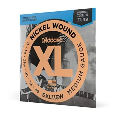 Imagen de D&#039;Addario Cuerdas Guitarra Electrica de EXL115W Juego Cuerdas, Plateado, 11 49