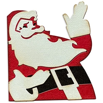 Imagen de Sizzix Juego de Troqueles Thinlits Retro Santa Tim Holtz 666071 Capítulo 4 2022 Wafer, Grey, One Size