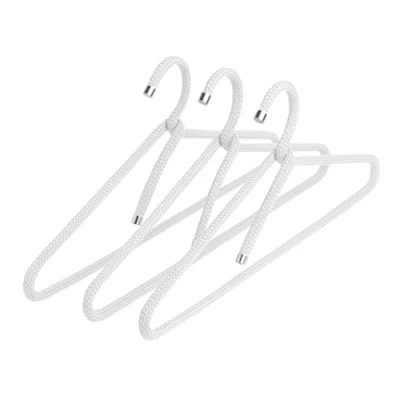 Imagen de Peppermint Products percha Juego de 3 correas ropa tela cuerda, diseño antideslizante para chaquetas, camisas, pantalones Diseño: Roman Luyken armario y (blanco)