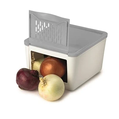Imagen de Snips, Caja de Almacenamiento Cebollas 2Kg, para Guardar 22 x 19 13 cm, Olla Blanco y gris, Made in Italy, 0% libre BPA ftalatos