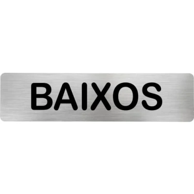 Imagen de MovilCom® Señal de acero inoxidable BAIXOS Placa Puerta EN CATALAN informativa Cartel 200X50mm