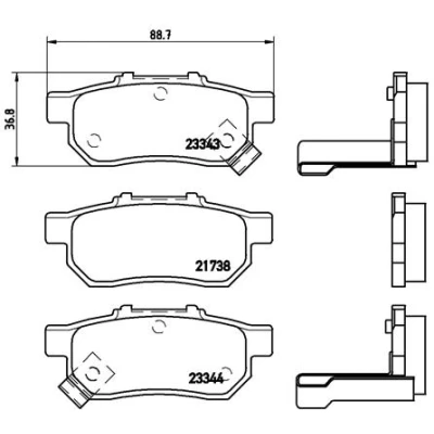 Imagen de BREMBO P 28 025 Juego de pastillas freno con avisador acústico desgaste sin accesorios HONDA: CIVIC V Hatchback, CRX 3, 6 Hatchback