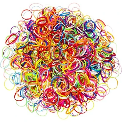 Imagen de Goma de Pelo Color,1000 Pack Mini Gomas del Elástico Banda para Niñas Elástica Cabello Peinado Boda