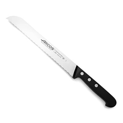 Imagen de Arcos Cuchillo Panero con Hoja de Acero Inoxidable Nitrum 200 mm. Pan ideal para uso doméstico diario. Obtenga una gran variedad cortes parau comida. Serie Universal. Color negro.