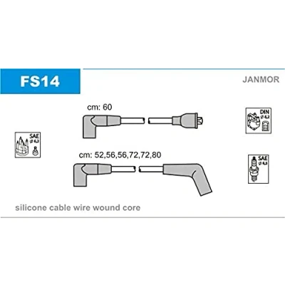 Imagen de JANMOR FS14 Juego de Cables Encendido FORD: Scorpio Mk1 Berlina, Sierra Hatchback