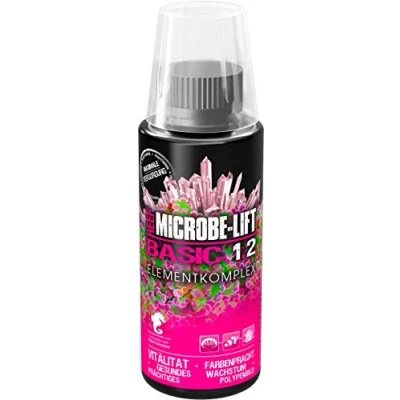 Imagen de Microbe Lift Basic 1.2 120 ml Complementa el Sistema con Elementos Esenciales, Aumenta la Variedad de Colores y Salud los corales en acuarios Marinos.