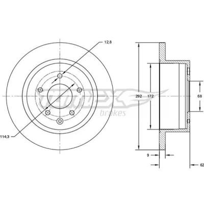 Imagen de Disco de freno TOMEX Brakes TX 72 89