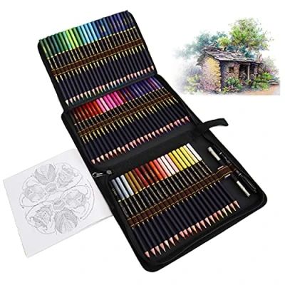 Imagen de Lapices Colores Profesionales Para Adultos y Niños, Juego de 72 con Base Óleo pintar Mandalas Dibujo, Libros Colorear o útiles escolares