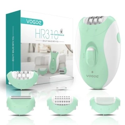 Imagen de VOGOE Depiladora Electrica Mujer,Maquina Depilar 4 en 1 con 2 Velocidades, Recargable e Inalámbrica, 21 Pinzas Cubiertas, epilator para Cara Piernas Brazos Axilas Bikini, Verde HR310