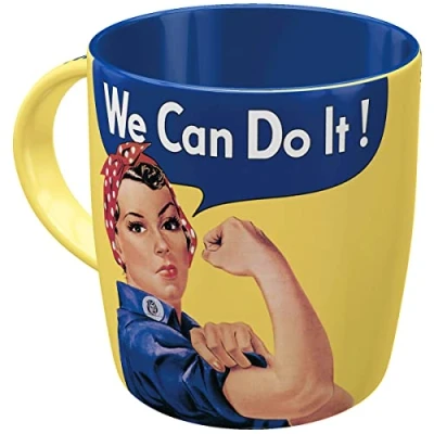 Imagen de Nostalgic Art Taza de café Retro USA We Can do it Idea Regalo para Personas Especiales, cerámica, diseño Vintage con Frase, 9 Centimeters cm