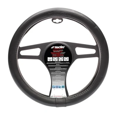 Imagen de Simoni Racing Total Black Small CVT/16S Funda cubierta para el volante negro 35 37cm Ecopiel