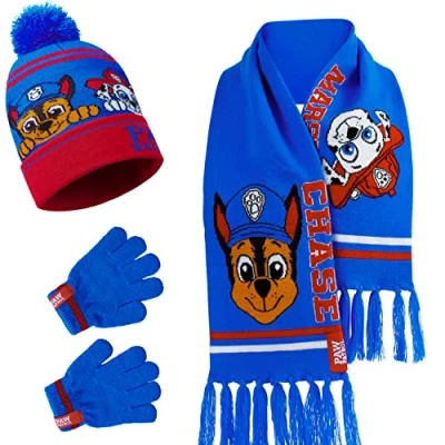 Imagen de Paw Patrol Set Bufanda, Gorro y Guantes para Niños Patrulla Canina