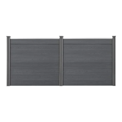 Imagen de NEU.HOLZ Valla de jardín WPC 165 cm x 314 Elemento Panel Columnas Protección Gris