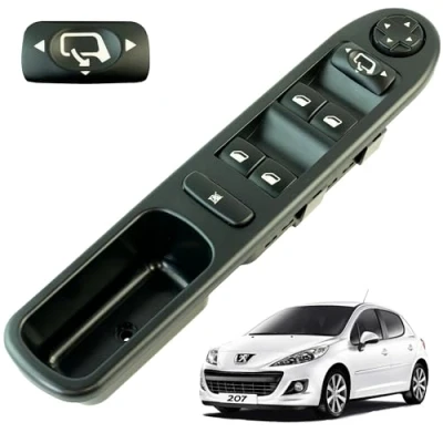 Imagen de Botonera elevalunas compatible para Peugeot 207 (5 puertas) SW y break (2006 2014) mando delantero izquierdo (conductor) 6554QG