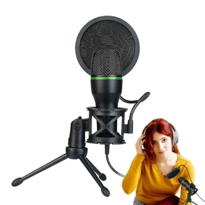 Imagen de Lyricalist Podcast Microphone 5Streaming Mic, PC Condenser RGB Mic USB Kit For Streaming Podcast, Computer Recording Plug and Online Game, Audio, Vocal