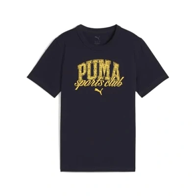 Imagen de Puma Class Graphic TEE Unisex Camiseta estampada para niños, Talla: 7 8a (8), New navy