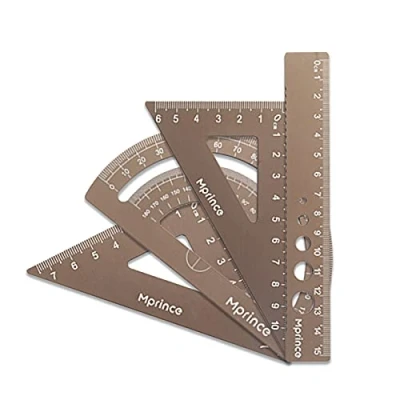 Imagen de Kytpyi juego de reglas, 4 piezas 15cm conjunto regla set reglas metalicas escolares kit ruler geometría para el maestro estudiante la escuela
