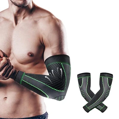Imagen de 1 Paar Sport coderas deportivas Compress para tendinitis Hombre Mujer Manguitos Ciclismo Manga de Compresión Soporte Codo Epicondilitis,Artritis,Golfista,Tenista,Fitness