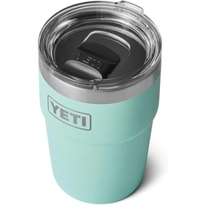 Imagen de YETI Rambler Cup, Vacuum Insulated Stainless Steel Stackable Cup with Magslider Lid, Seafoam, 16 oz (475 ml)