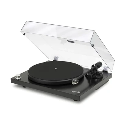 Imagen de DynaVox Tocadiscos HiFi PS 320 BT Manual con transmisión por Correa, Bluetooth, preamplificador de Fono, 2 velocidades 33 y 45 RPM, Color Negro, 207814
