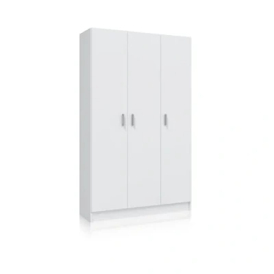 Imagen de duehome Armario Multiusos, 3 Puertas, Modelo Multi Useful, Acabado en Color Blanco Mate, Medidas: 109 cm (Ancho) x 180 (Alto) 37 (Fondo)
