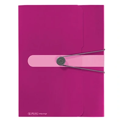 Imagen de Herlitz Caja de polipropileno A4 con etiqueta trasera, 1 unidad impresión diseño, ancho lomo 4 cm, color morado opaco