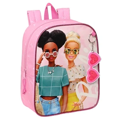 Imagen de Safta BARBIE GIRL Mochila Infantil, Niño, Escolar, Adaptable a Carro, Ideal para Guardería, Cómoda y Versátil, Calidad Resistencia, 22x10x27 cm, Color Rosa