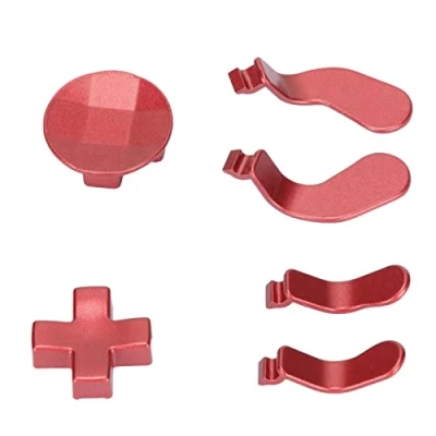 Imagen de para Las Piezas de Repuesto Metal del Controlador Xbox One Elite Series 2, Que Incluyen 4 Paletas Gatillo Y 2 Almohadillas en D Intercambiables Llave Cruzada Acero Inoxidable(Rojo)