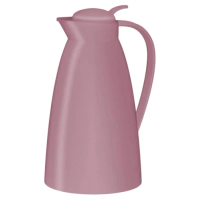 Imagen de alfi Eco 1,0 l, color rosa mate, jarra térmica con inserto higiénico de cristal templado plástico, cierre rosca cómodo pulsador, verter una mano, ideal como cafetera, tetera, sin BPA