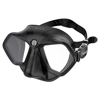 Imagen de SEAC Raptor, Mascará De Volumen Reducido para Apnea Y Pesca Submarina Unisex Adulto, Negro, Standard