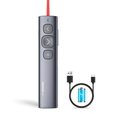 Imagen de NORWII N95 Puntero Láser Verde, 200M de Largo Alcance Diseñado para Grandes Ocasiones, Presentador Inalámbrico Recargable Presentación Remota USB PowerPoint PPT Clicker