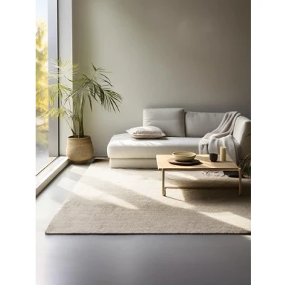 Imagen de Hanse Home Alfombra de Yute Natural para salón, 100% Yute, Tejida a Mano y respetuosa con el Medio Ambiente, Estilo Bohemio, Fibra Natural, Dormitorio, Comedor, Color Blanco