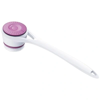 Imagen de Beurer Cepillo Corporal, Masaje Rotatorio, 2 Velocidades, Resistente Salpicaduras, Cabezal Extraíble, Mango Para Espalda, Cepillos, Color Blanco Rosa 330 g