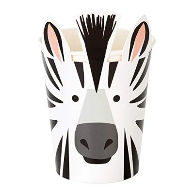 Imagen de Talking Tables Paquete de 8 Unidades 250 ml, Color kidszebracups (ANIMAL CUP ZEBRA)