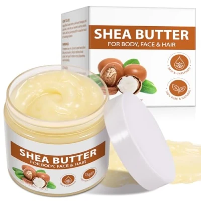 Imagen de Manteca de Karite Hidratante 220g, Shea Butter Natural, Hidrata, Regenera y Repara Piel Cabello, para Cuerpo, Cara, Pelo, Uñas, Todo Tipo