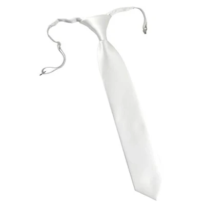Imagen de TigerTie Designer Security Corbata de seguridad en un solo color, preatada con goma elástica, Blanco, ca.54 cm (incl. Knoten)